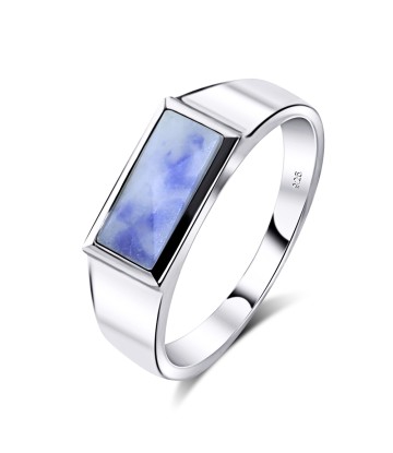 Blue Point Stone Silver Rings NSR-2379